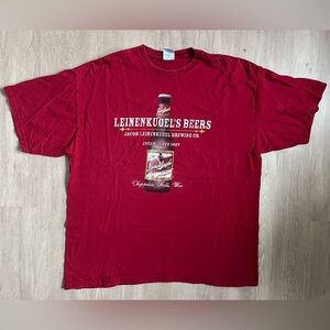 Beer Vintage graphic Leinenkugel’s Red Short Sleeve Crew Neck Tee XL - Y2K